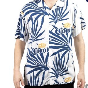 Corona‎ Men’s Hawaiian Style Button Up Resort Shirt 2XL All Over Print